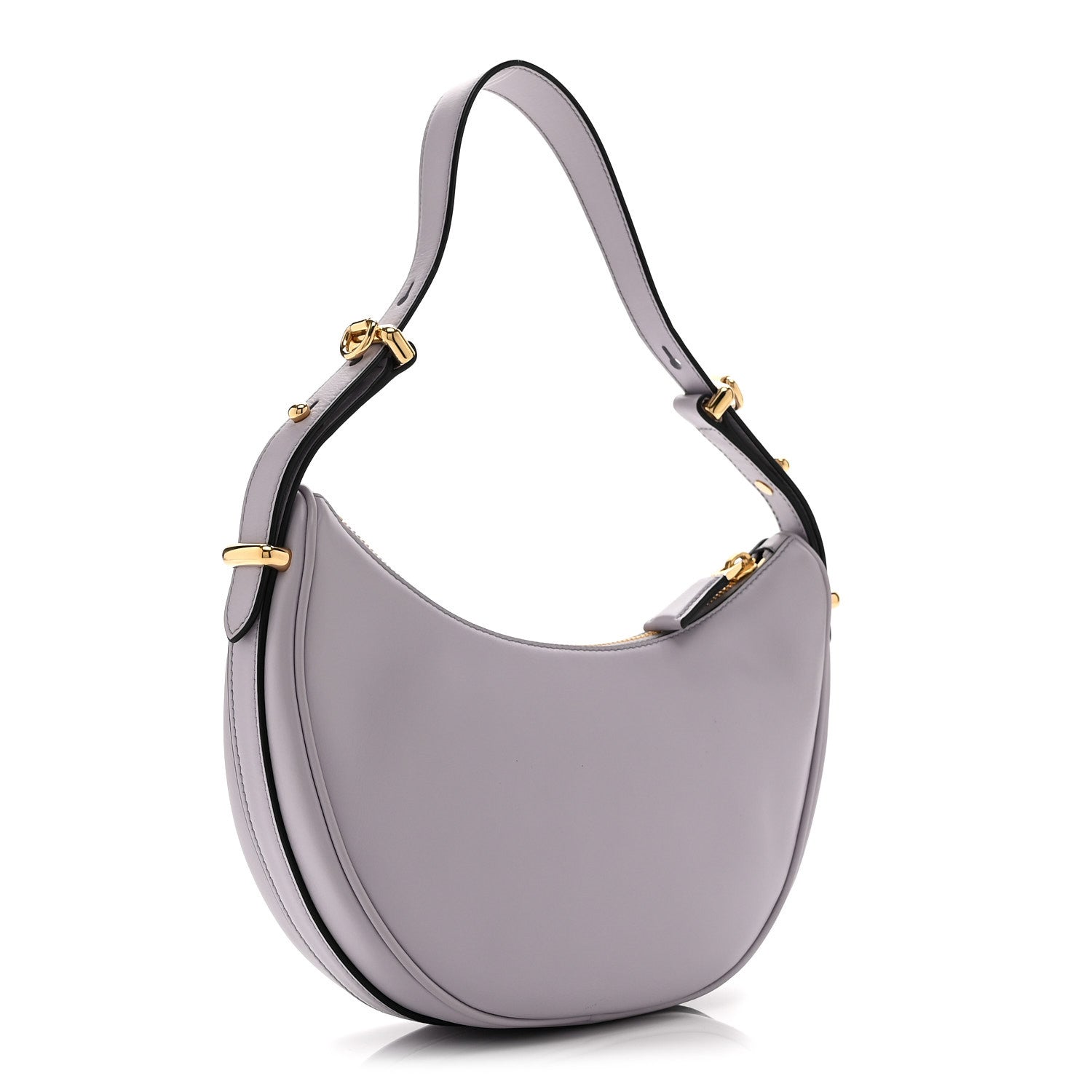 Prada Soft Calfskin Arque Shoulder Bag Glicine 3 of 10