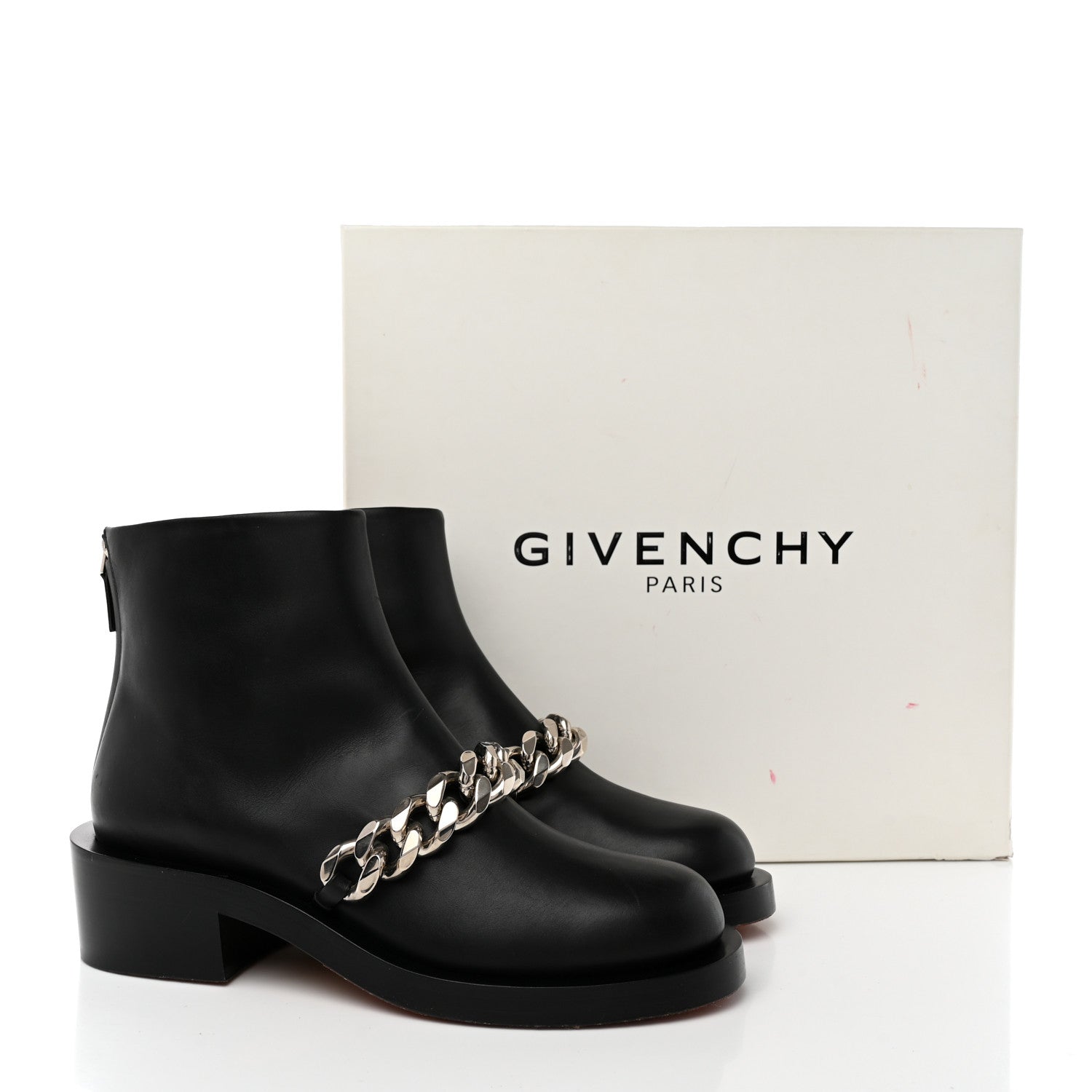 Givenchy Calfskin Bottine Chain Boots 39 Black 17 of 17