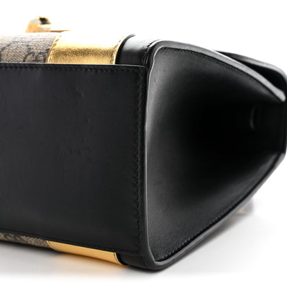 Gucci GG Supreme Monogram Small Osiride Top Handle Bag Black Gold 14 of 14