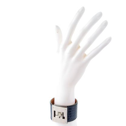 Hermes Matte Alligator Kelly Dog Cuff Bleu De Malte 2 of 7