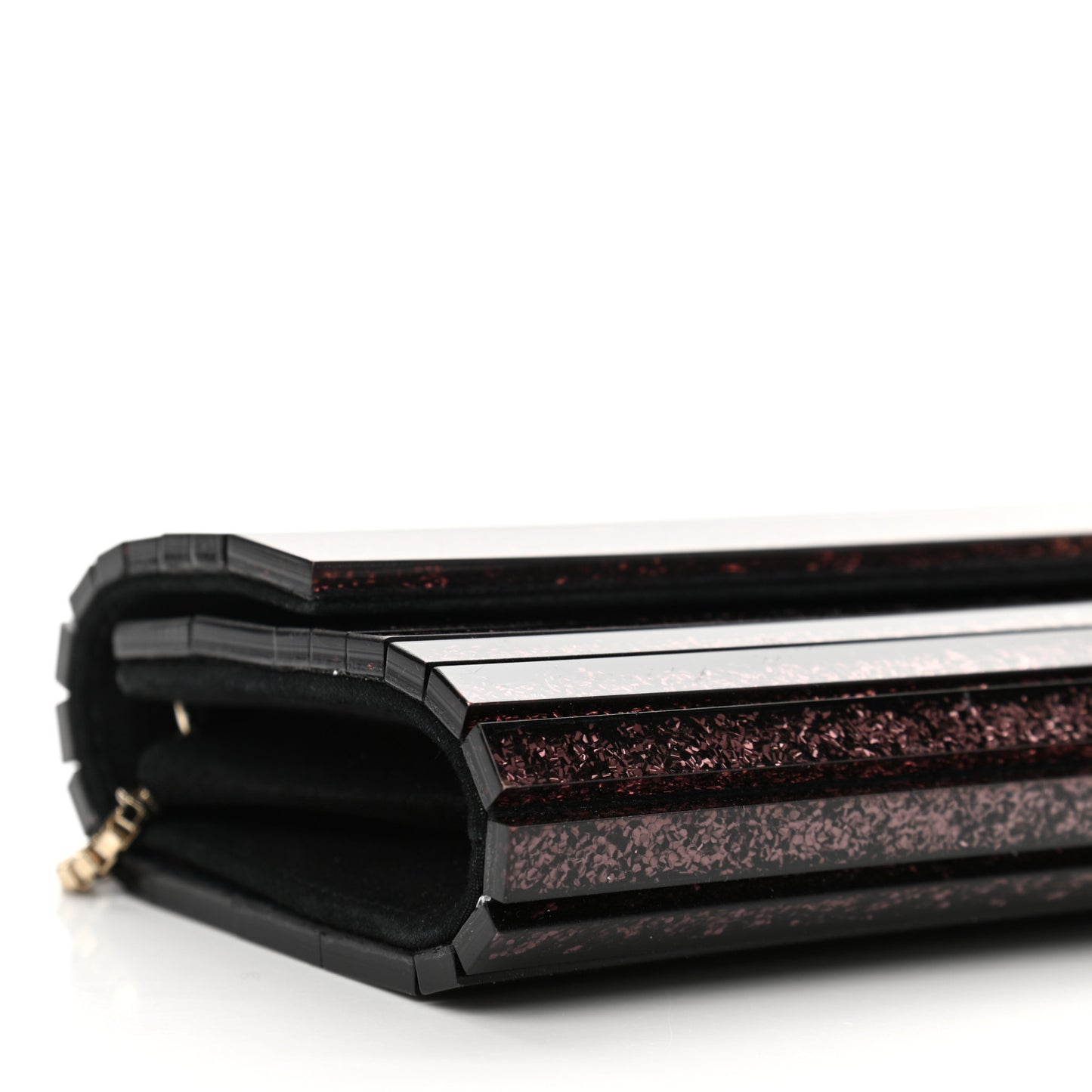 Acrylic Glitter Sweetie Clutch Black Champagne