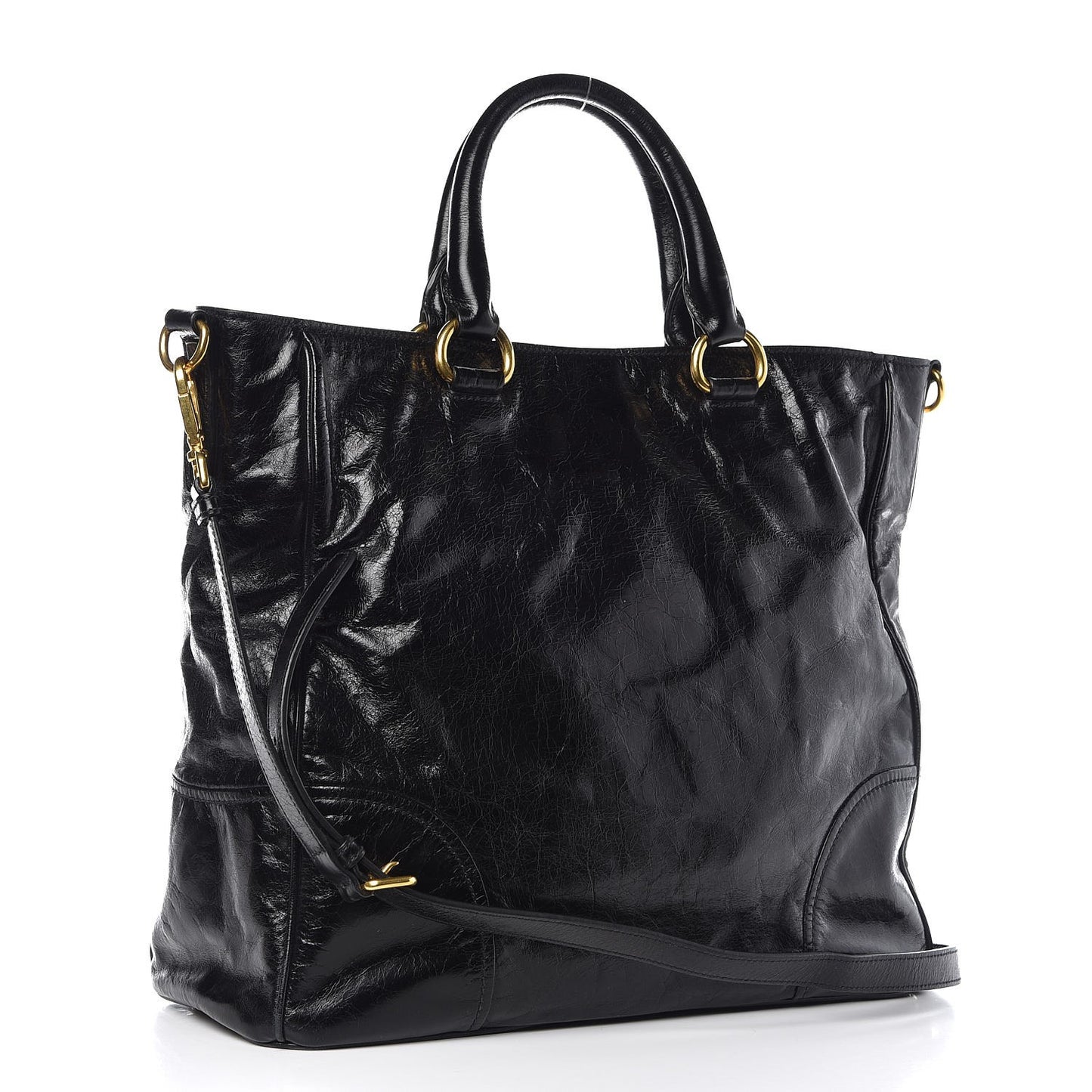 Vitello Shine Tote Black