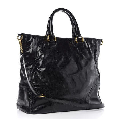 Prada Vitello Shine Tote Black 4 of 14