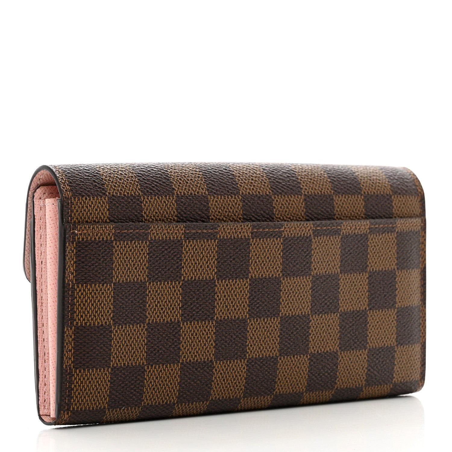 Louis Vuitton Damier Ebene Sarah Wallet NM Rose Ballerine 3 of 9