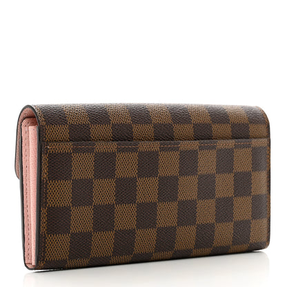 Louis Vuitton Damier Ebene Sarah Wallet NM Rose Ballerine 3 of 9