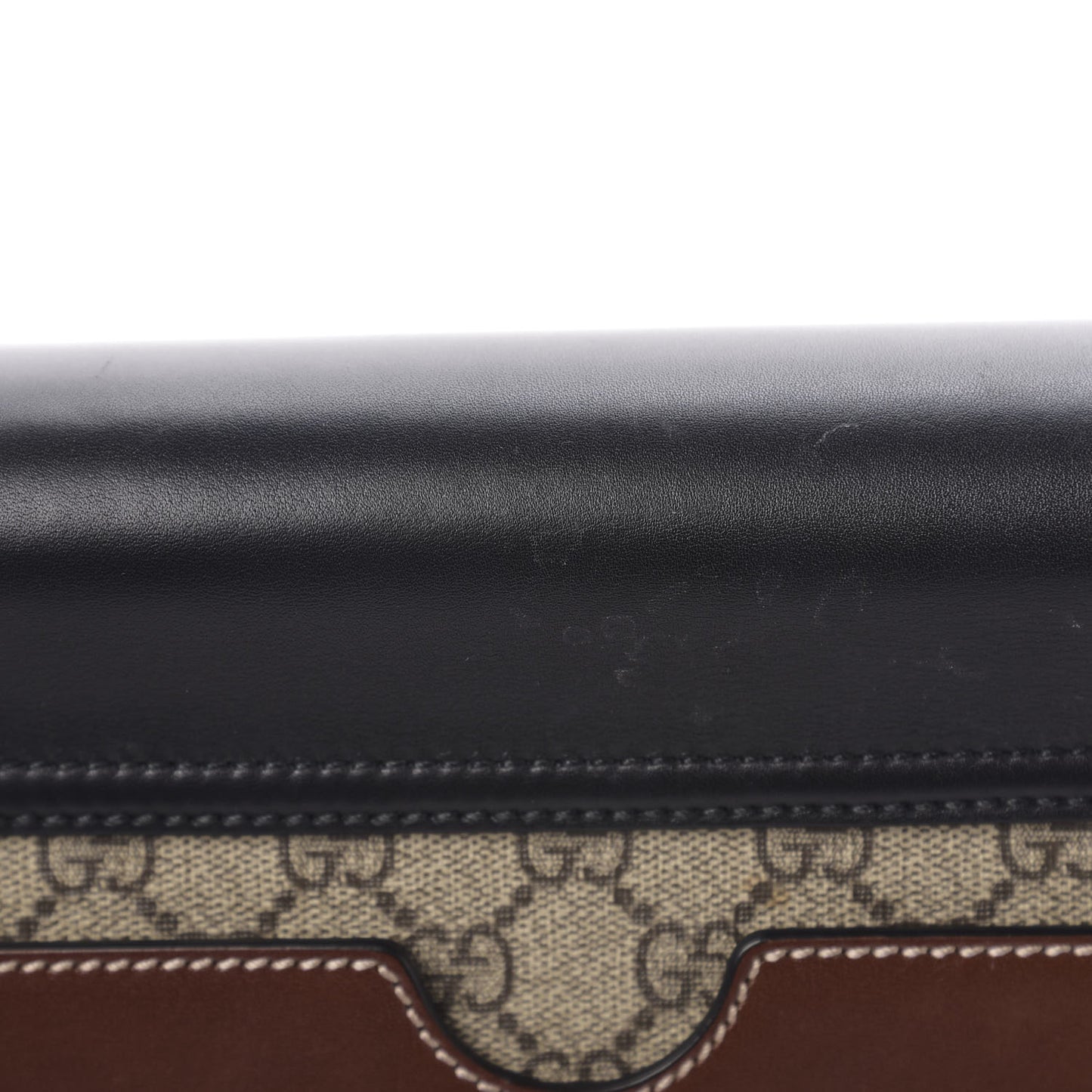 GG Supreme Monogram Calfskin Medium Padlock Shoulder Bag Beige Black Cuir
