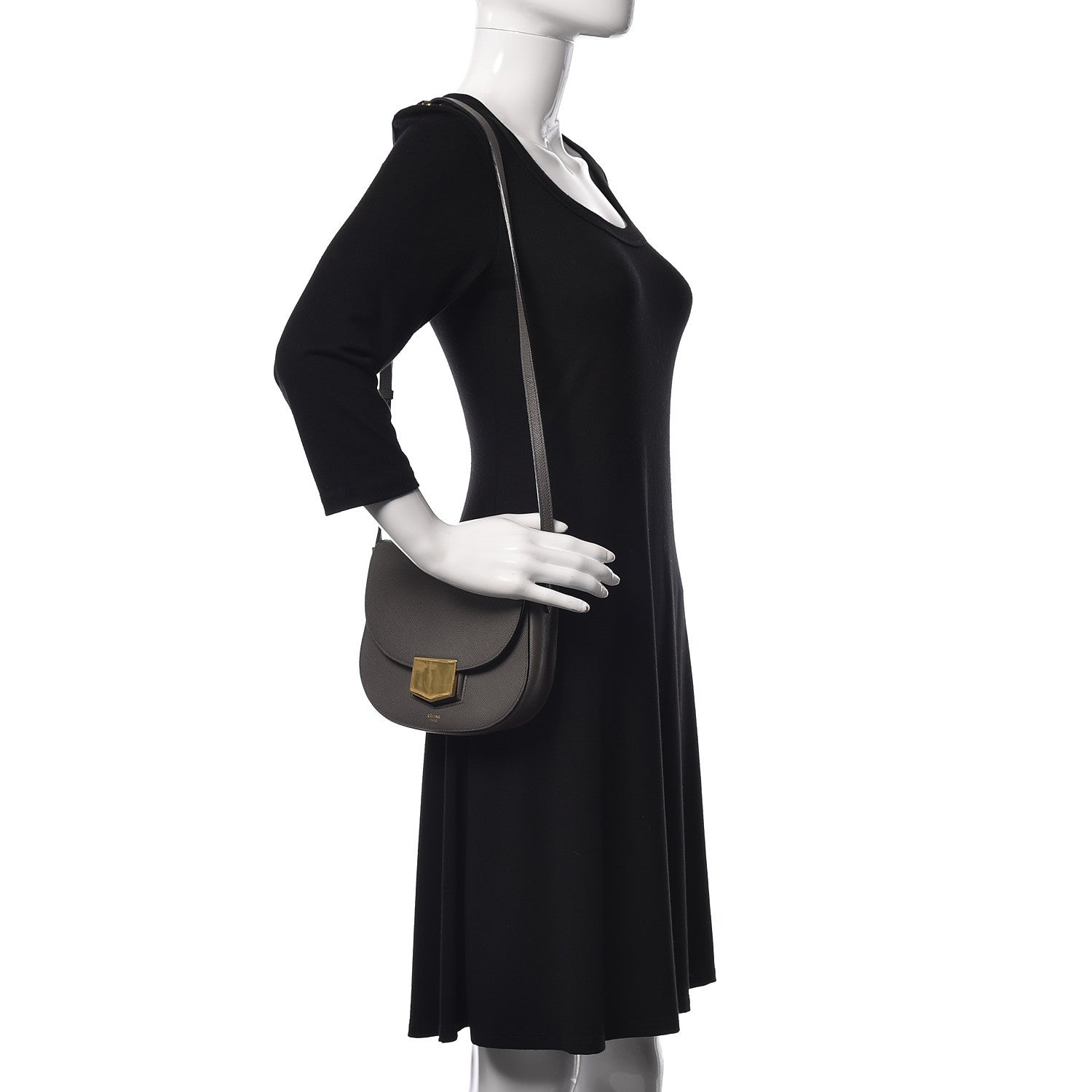 Celine Baby Grained Calfskin Small Trotteur Grey 2 of 10