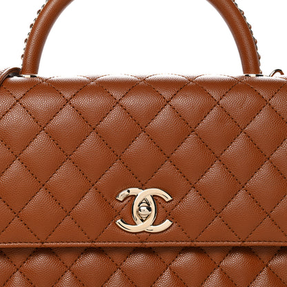 Chanel Caviar Quilted Small Coco Chain Handle Flap Brown 8 of 11