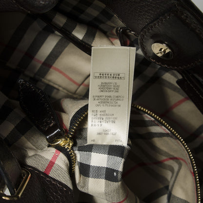 Burberry Pebbled Calfskin Hobo Brown 10 of 11