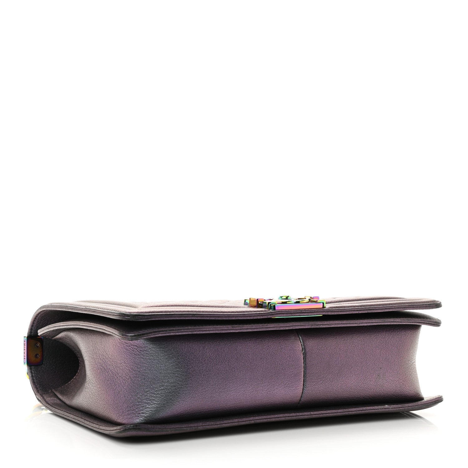 Chanel Iridescent Goatskin Quilted New Medium Boy Flap Purple 4 of 10