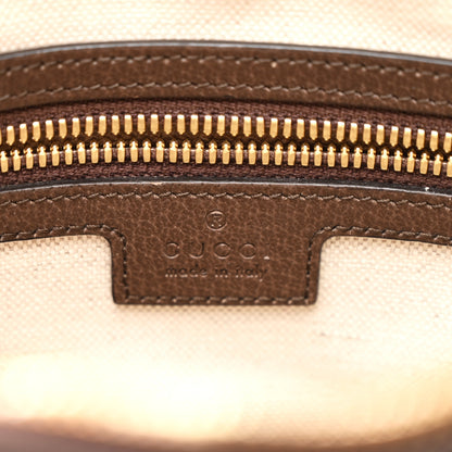Gucci Monogram Jumbo GG Textured Dollar Calfskin Web Messenger Shoulder Bag Camel Ebony New Acero 6 of 13