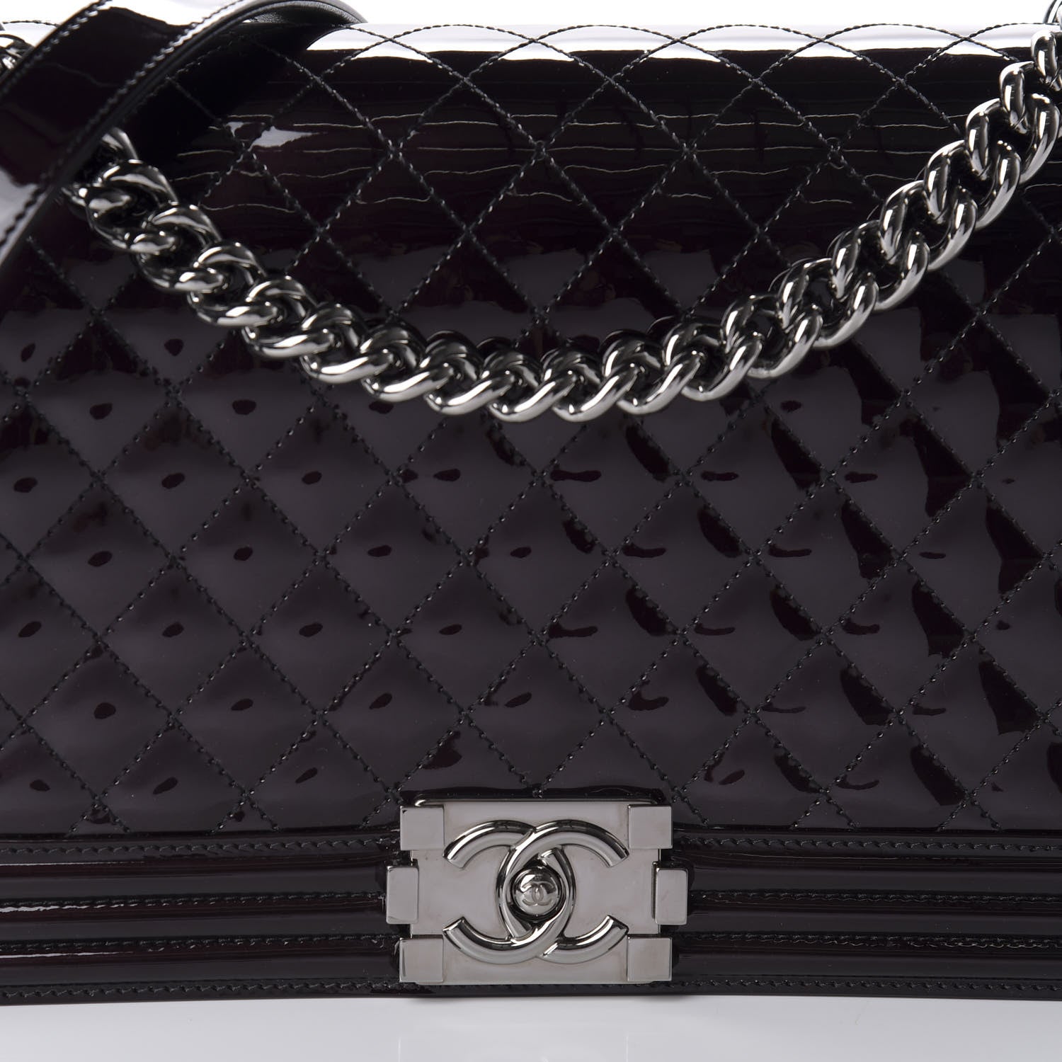 Chanel Patent Quilted New Medium Boy Flap Black 11 of 12