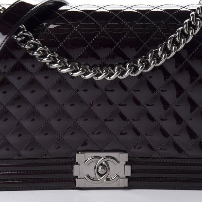 Chanel Patent Quilted New Medium Boy Flap Black 11 of 12