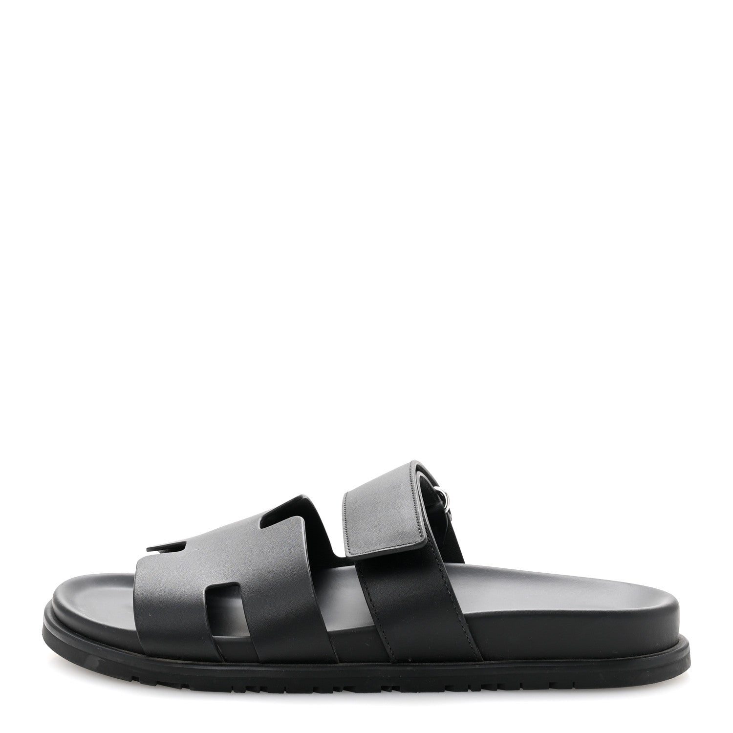 Hermes Calfskin Womens Chypre Sandals 40 Black 1 of 10