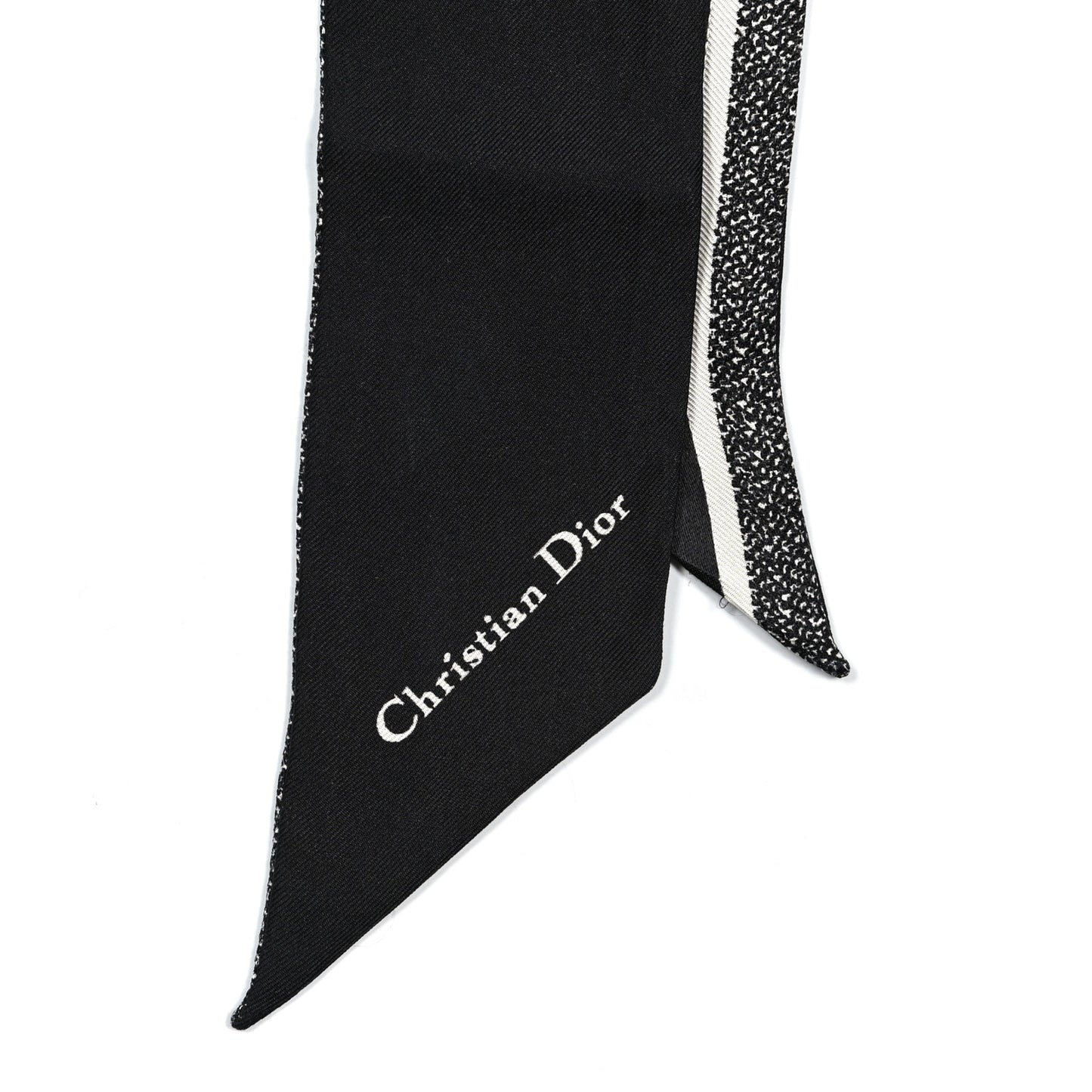 Silk Houndstooth Mitzah Scarf Black White