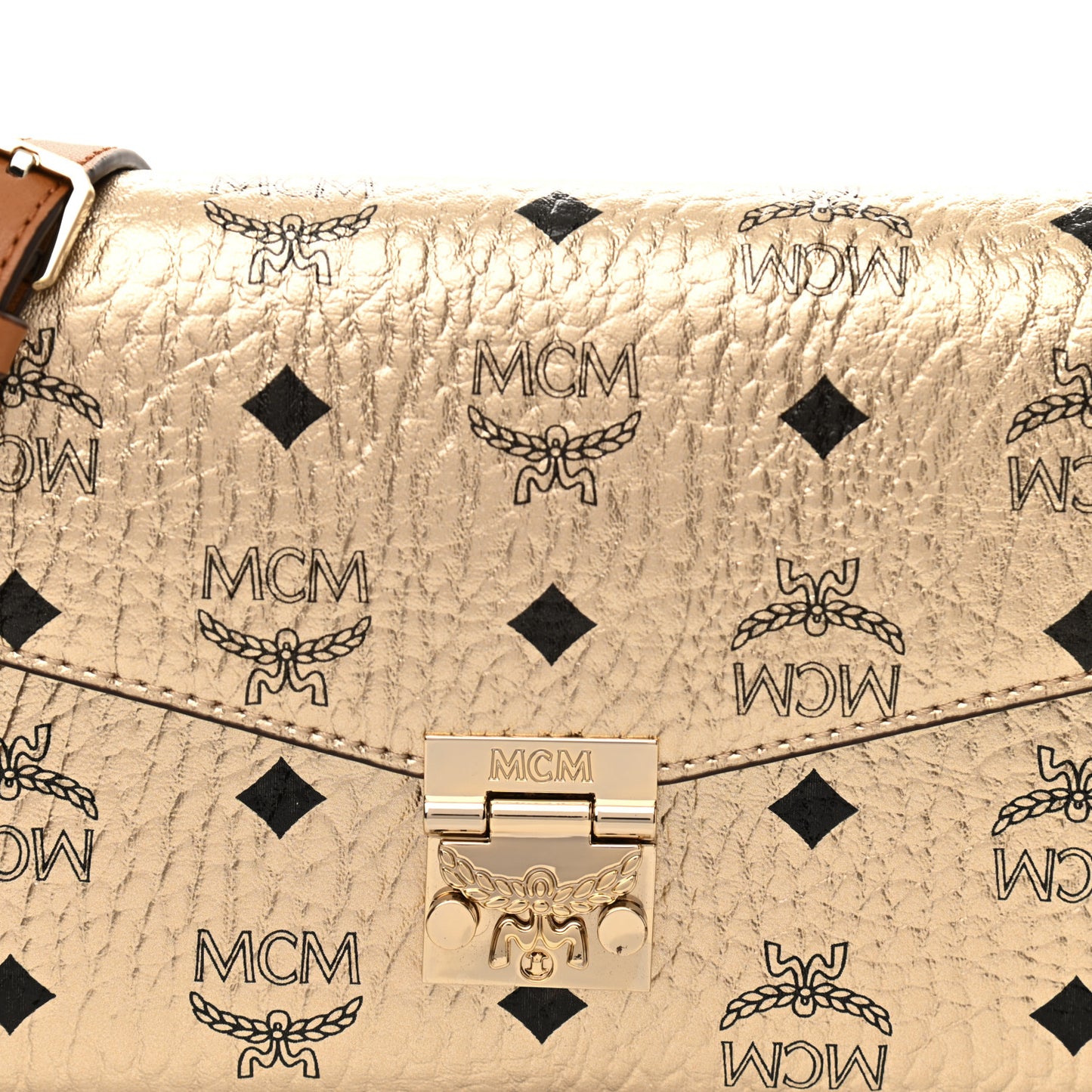 Metallic Visetos Medium Millie Crossbody Bag Berlin Gold
