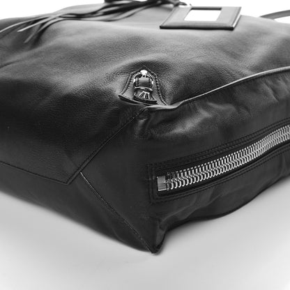 Balenciaga Calfskin Papier Ledger Zip Around Tote Black 9 of 9