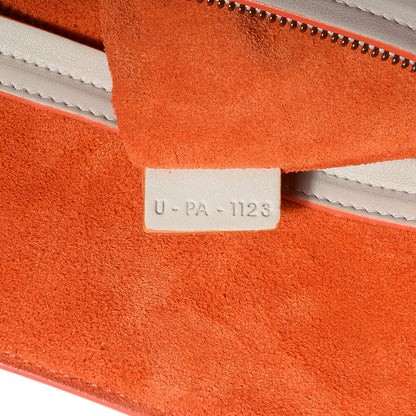 Celine Smooth Calfskin Medium Phantom Luggage Chalk Orange Trim 7 of 9