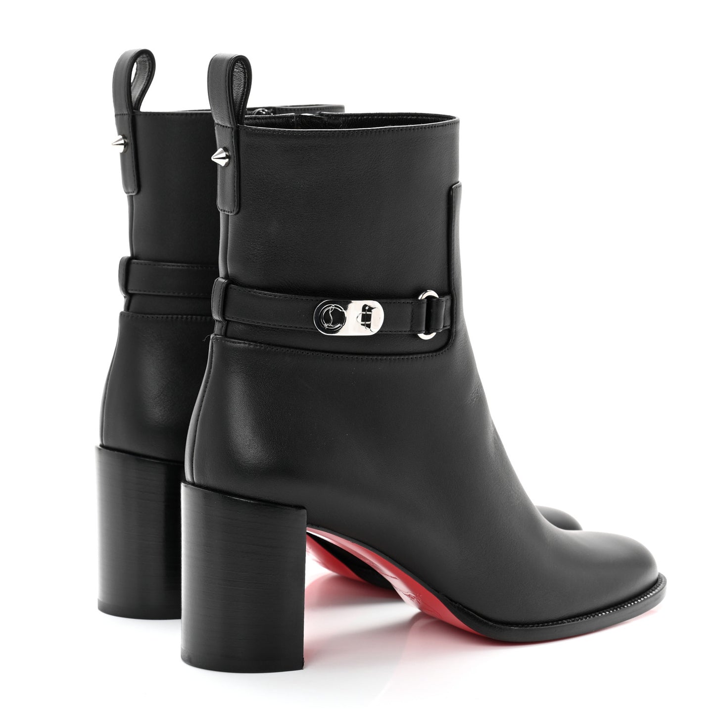 Calfskin Lock Booty 70 Ankle Boots 37.5 Black