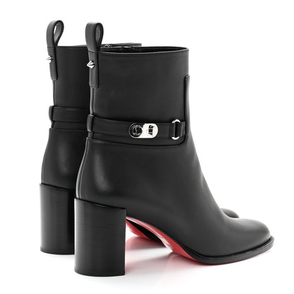 Christian Louboutin Calfskin Lock Booty 70 Ankle Boots 37.5 Black 4 of 8