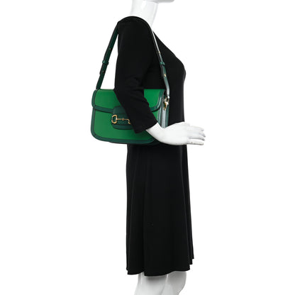 Gucci Azalea Calfskin Horsebit 1955 Shoulder Bag New Shamarock Emerald 2 of 12