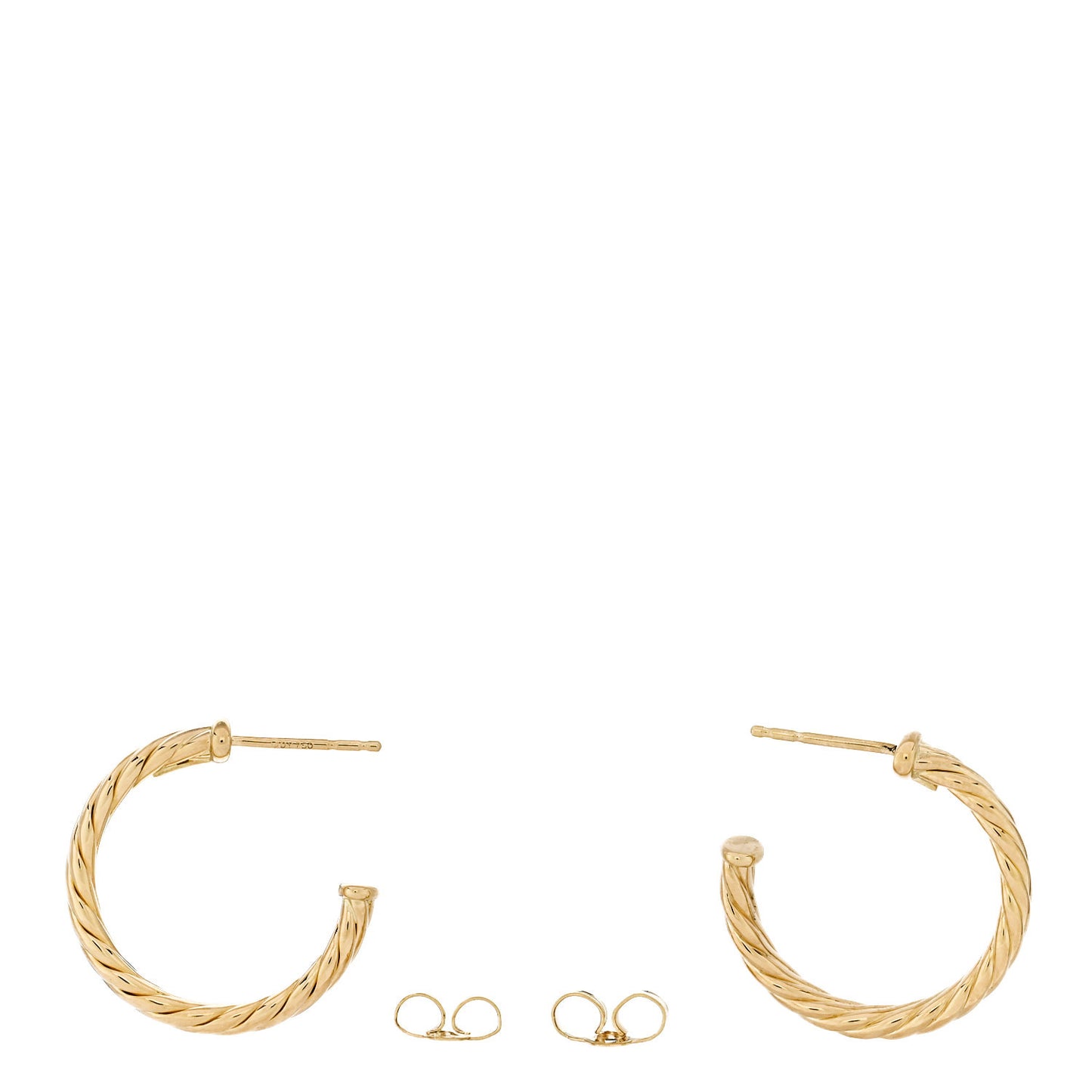 18K Yellow Gold Mini Cablespira Hoop Earrings