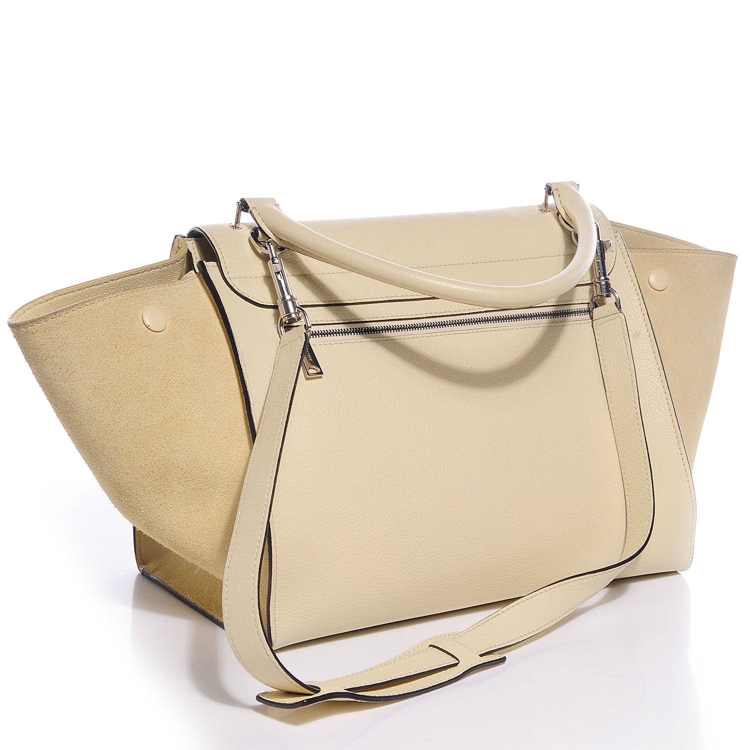 Celine Drummed Calfskin Suede Medium Trapeze Butter 3 of 8