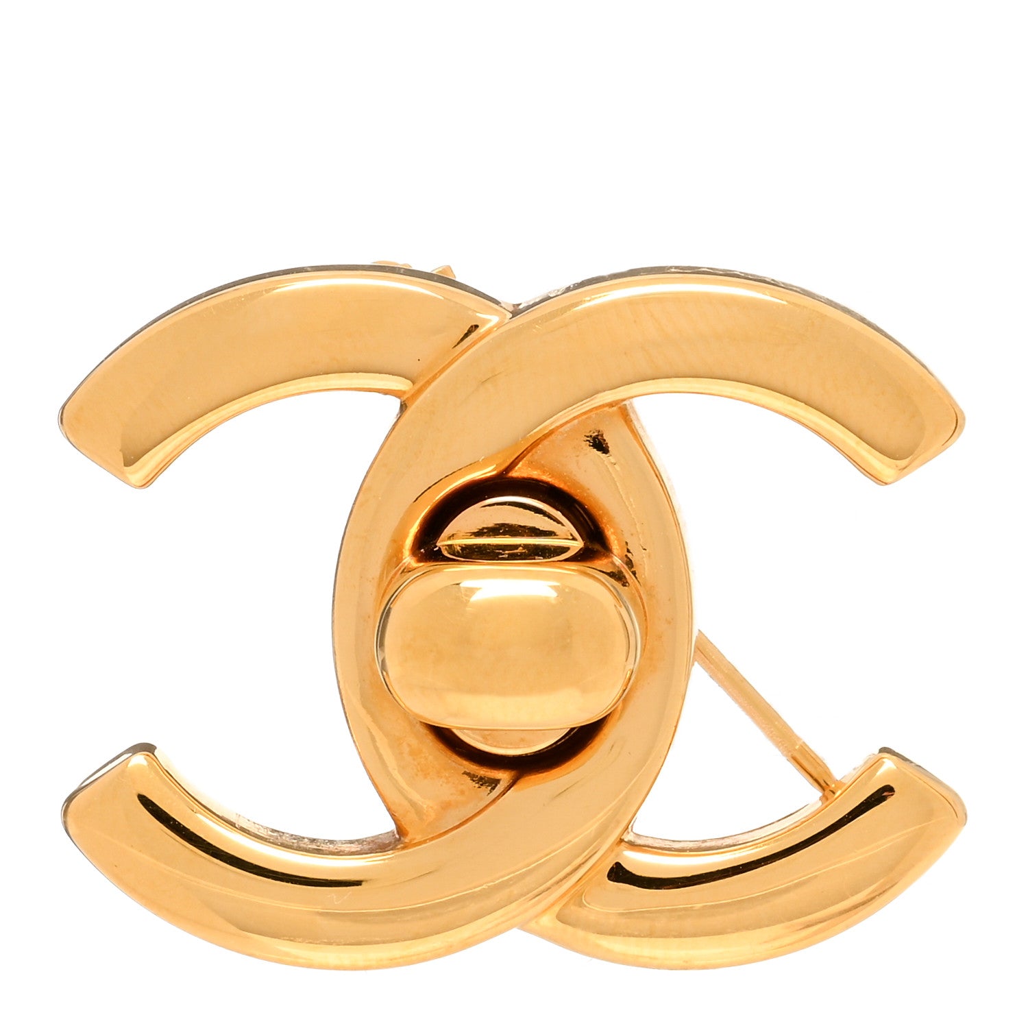 Chanel Metal CC Turn Lock Brooch Gold 1 of 4