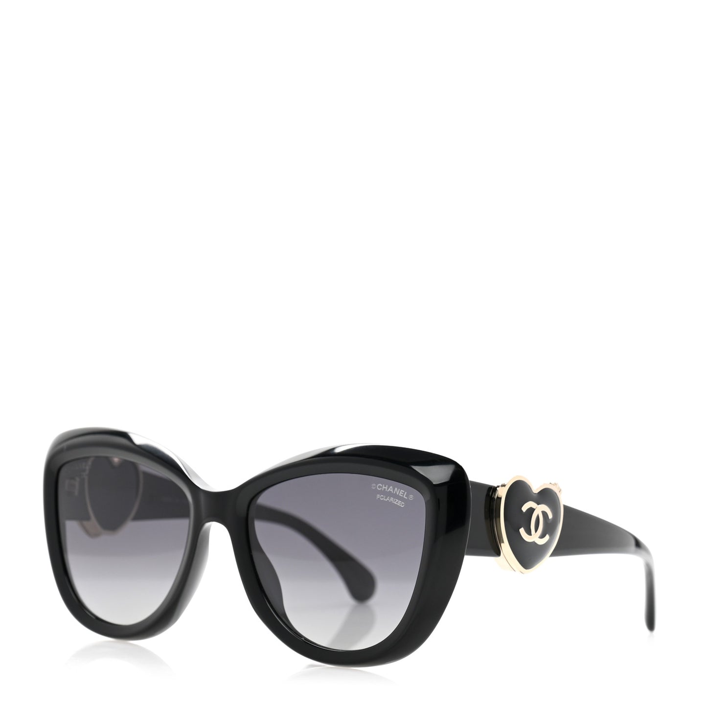 Acetate Enamel Heart Butterfly Sunglasses 5517 Black