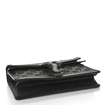 Gucci Jacquard Black Denim GG Monogram Textured Dollar Calfskin Small Dionysus Shoulder Bag Black Ivory 4 of 8