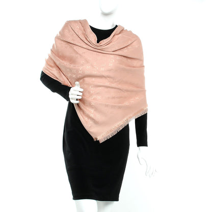 Louis Vuitton Silk Wool Monogram Shawl Natural 2 of 4