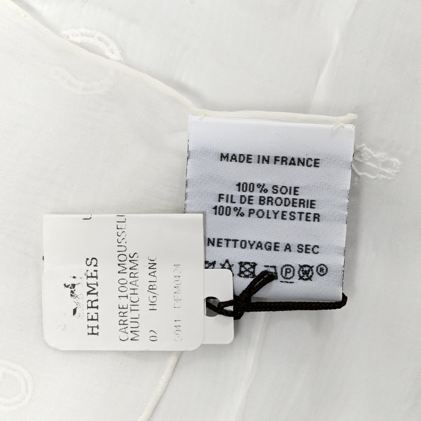 Silk Multicharms Scarf 100 White