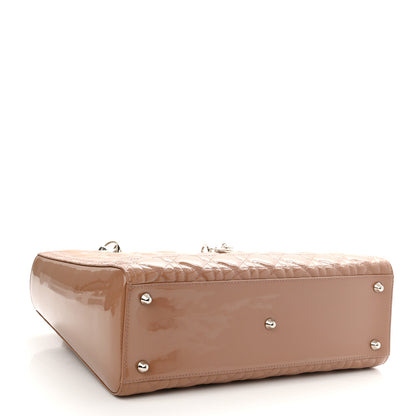 Christian Dior Patent Cannage Large Lady Dior Dark Beige 4 of 10