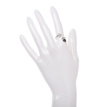 Gucci 18K White Gold Cross and Heart Ring 52 6 2 of 6