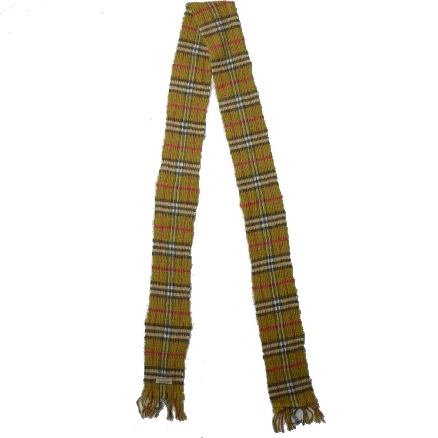 Wool Cashmere Check Scarf Green