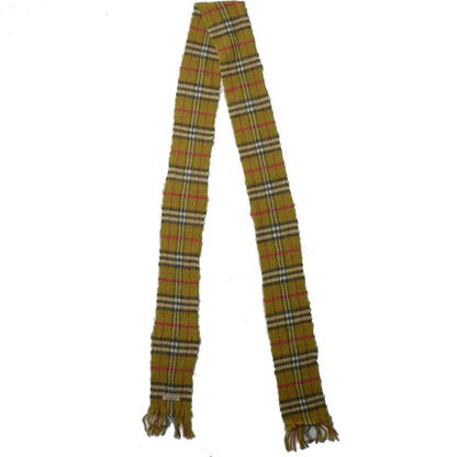 Burberry Wool Cashmere Check Scarf Green 3 of 4