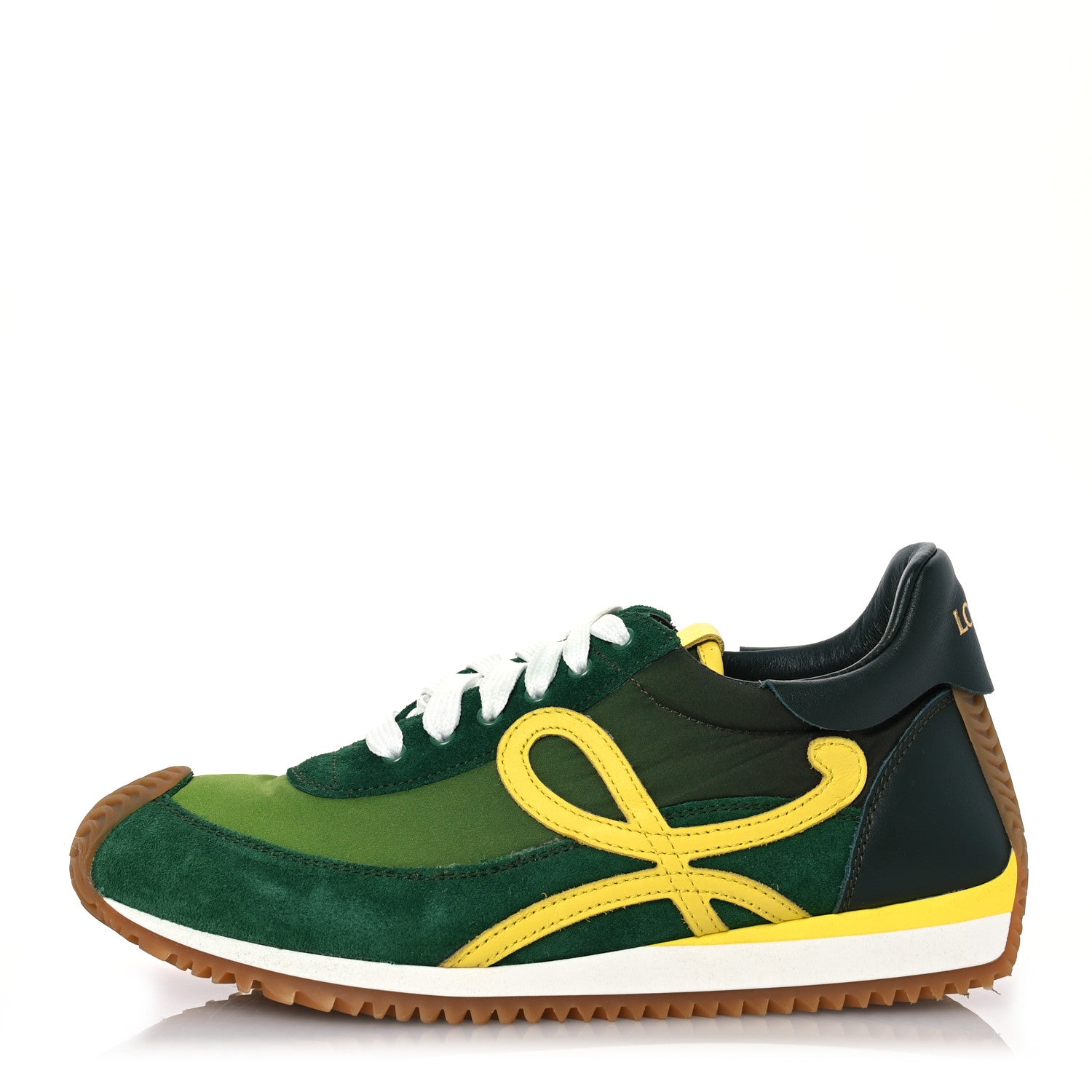 Loewe Nylon Suede Flow Runner Sneakers 37 Green Multicolor 1 of 13