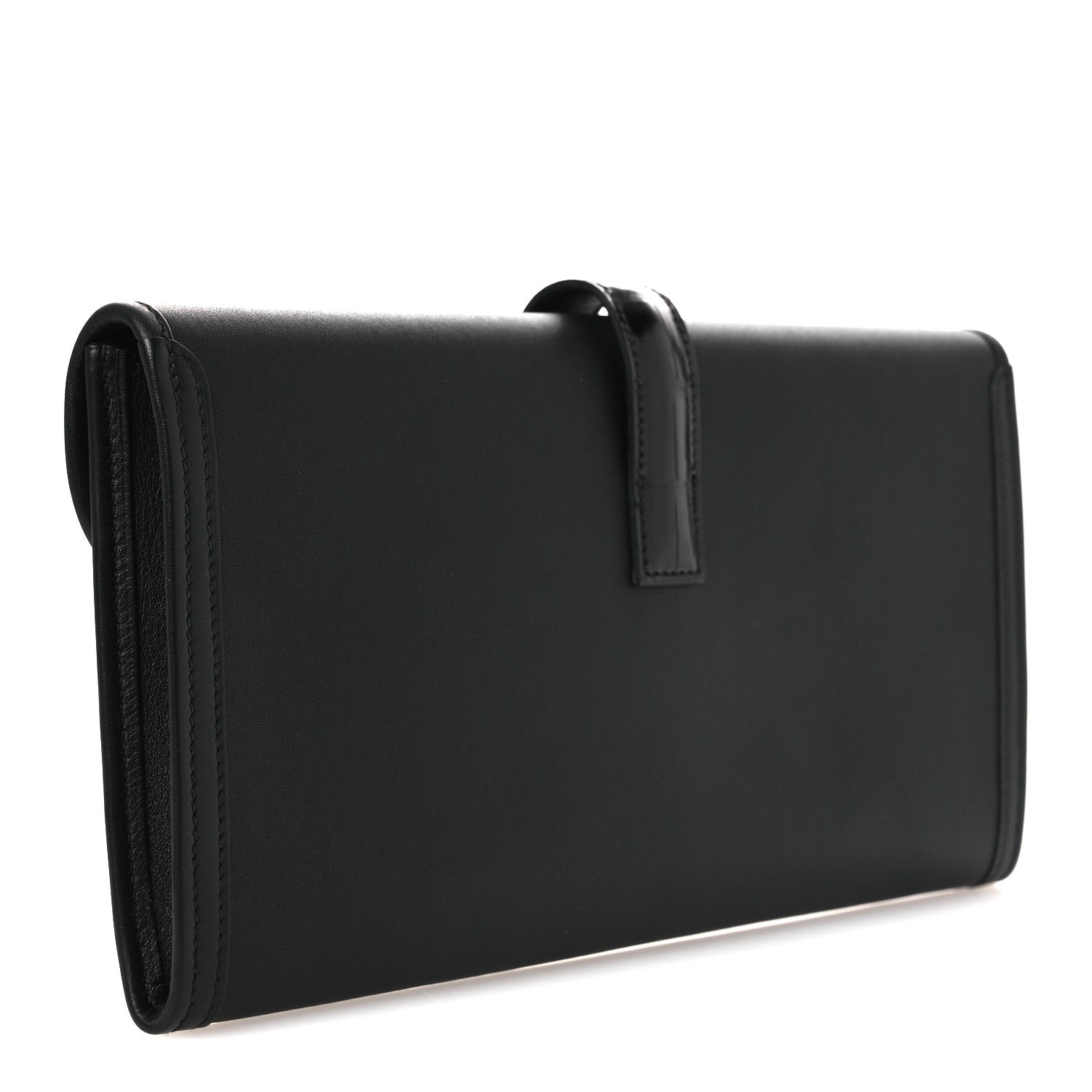 Hermes Swift Shiny Alligator Jige Elan 29 Touch Clutch Black 3 of 11
