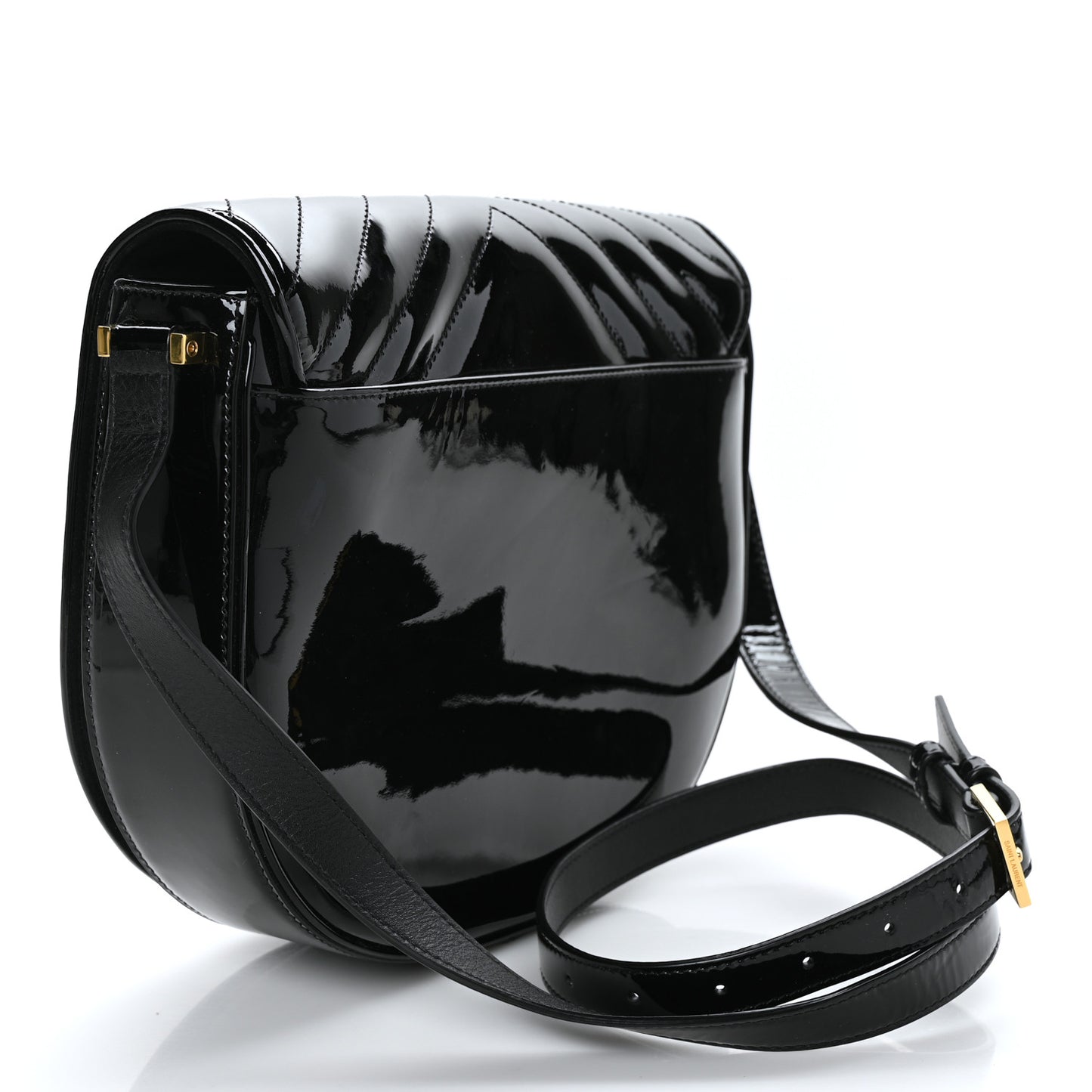 Patent Y Quilted Joan Satchel Black