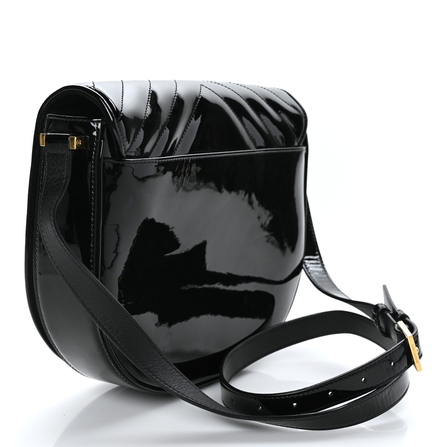 Saint Laurent Patent Y Quilted Joan Satchel Black 2 of 7