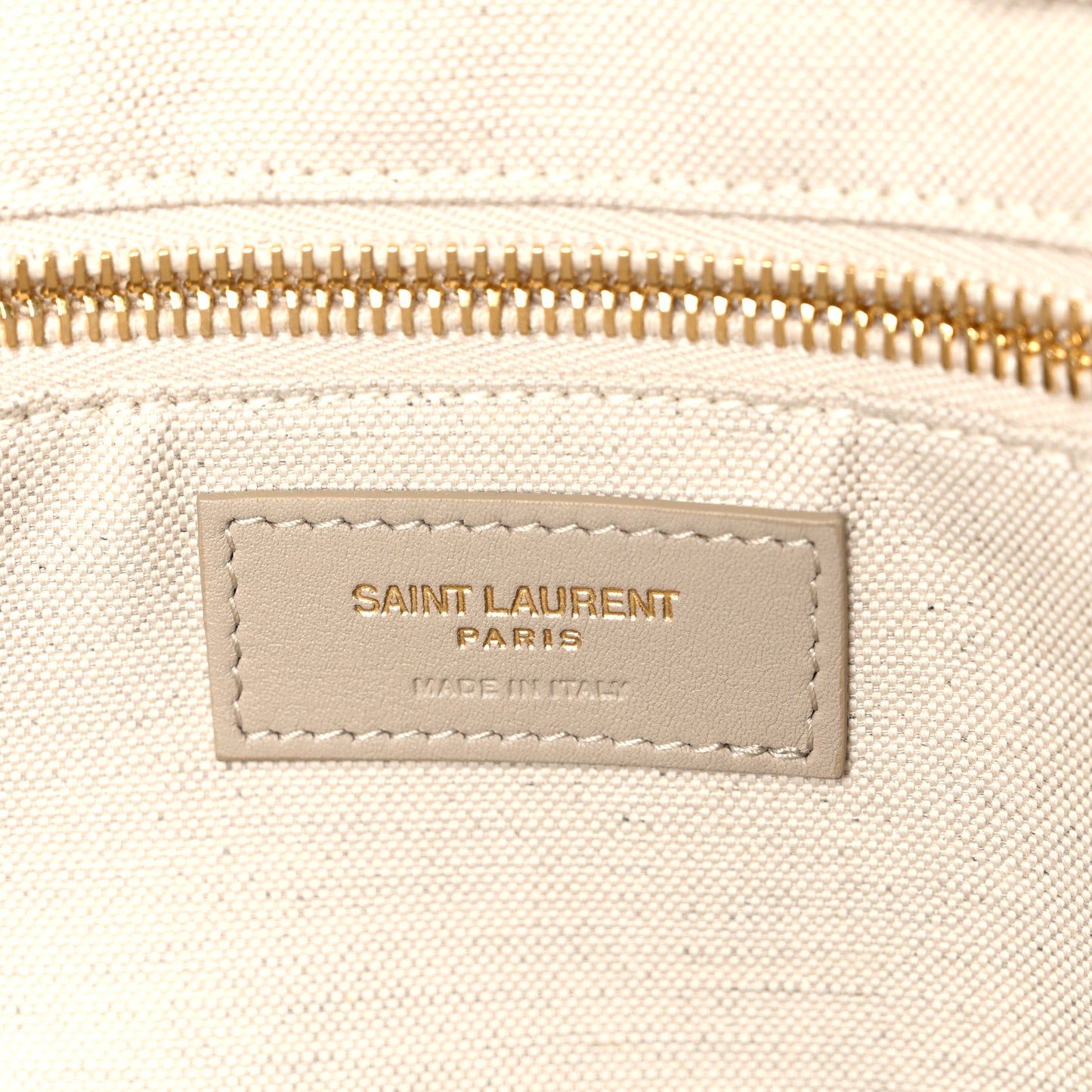 Linen Calfskin Rive Gauche Tote Beige Sea Salt