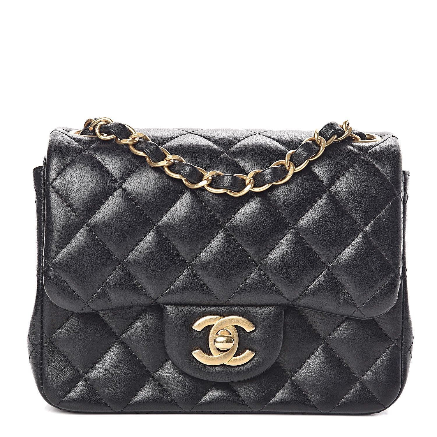 Chanel Lambskin Quilted Mini Square Flap Black 1 of 10