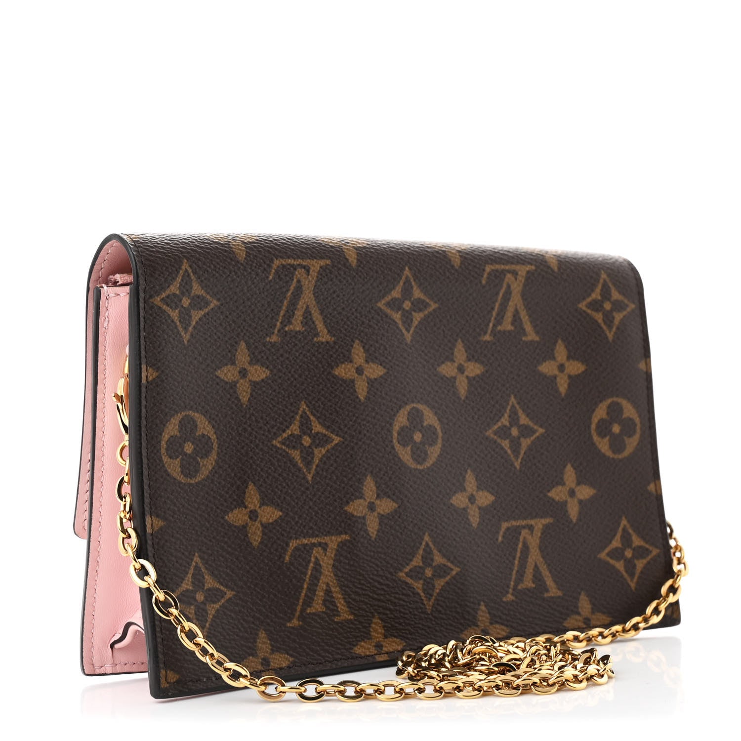 Louis Vuitton Monogram Flore Chain Wallet Rose Ballerine 3 of 9
