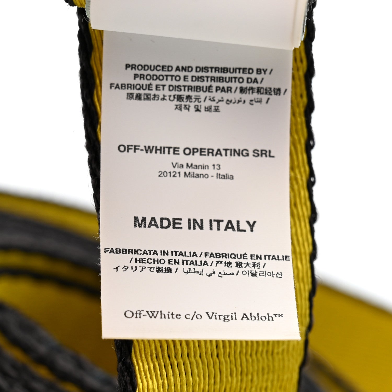 Off-White Industrial Belt Yellow 5 of 6