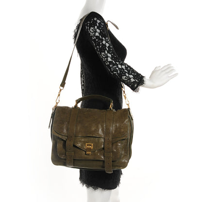 Proenza Schouler Lambskin Extra Large PS1 Satchel Military 2 of 10