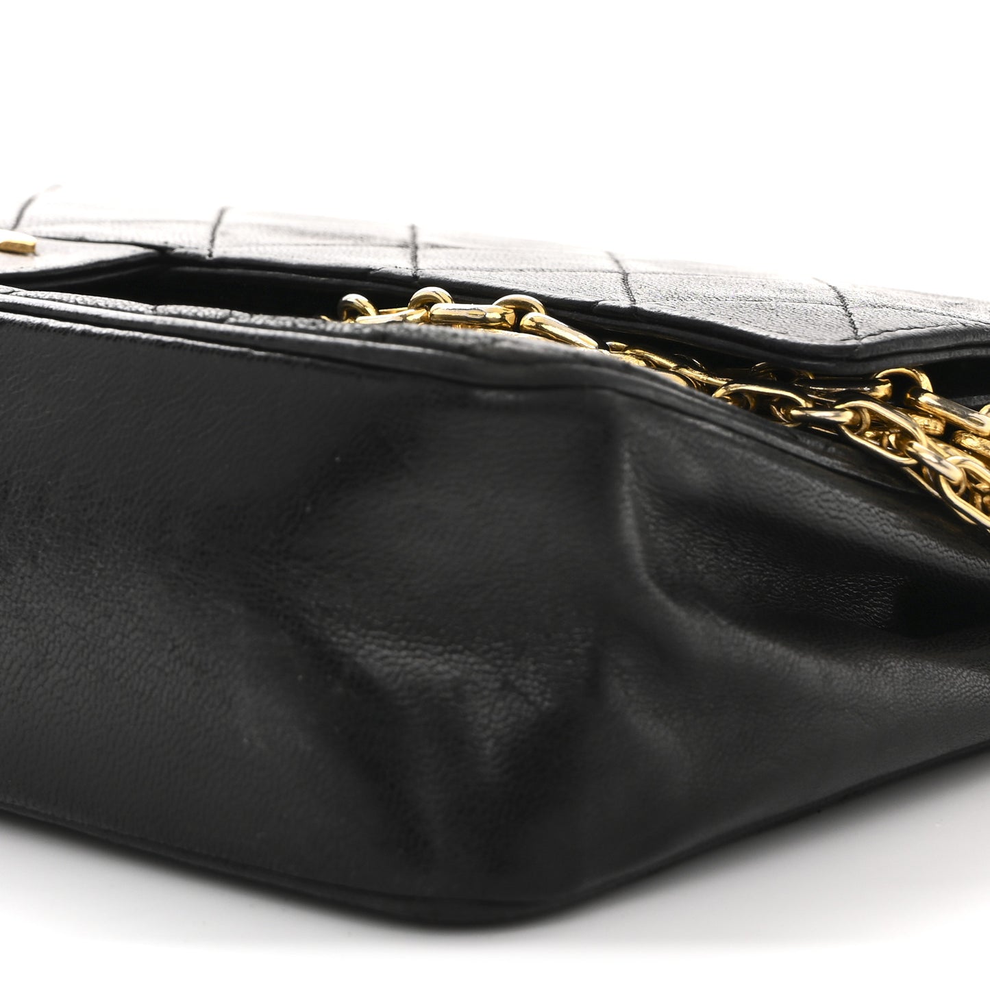 Lambskin Quilted Medium Double Flap Bijoux Chain Black