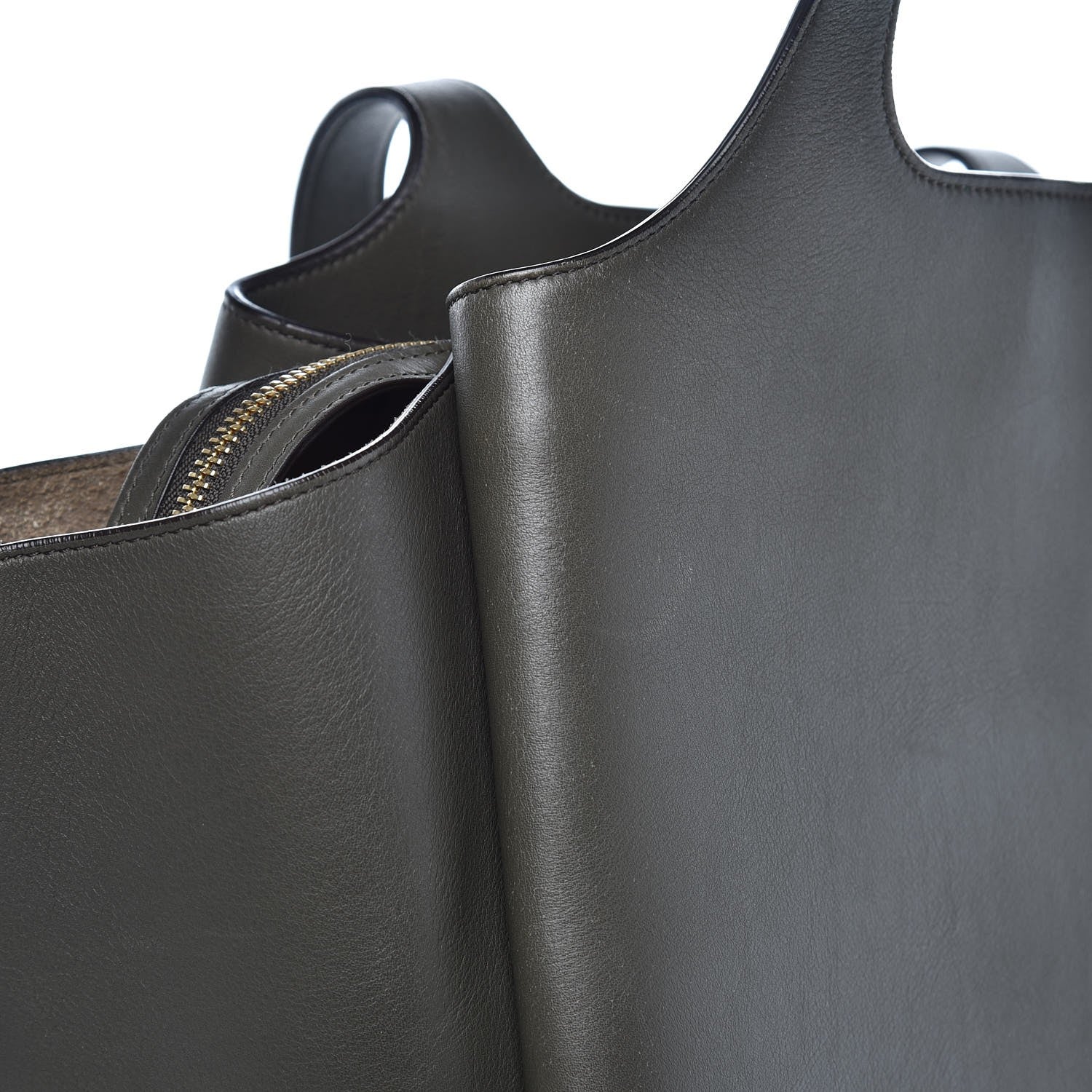 Celine Supple Natural Calfskin Vertical Tri-Fold Bag Stone 9 of 13