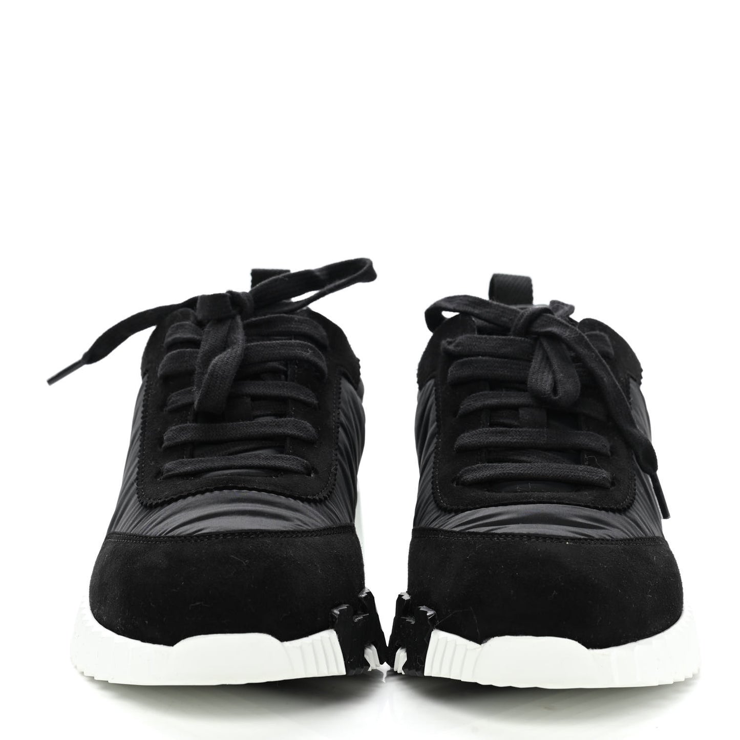 Parachute Fabric Suede Goatskin Bouncing Sneakers 37 Black Orange