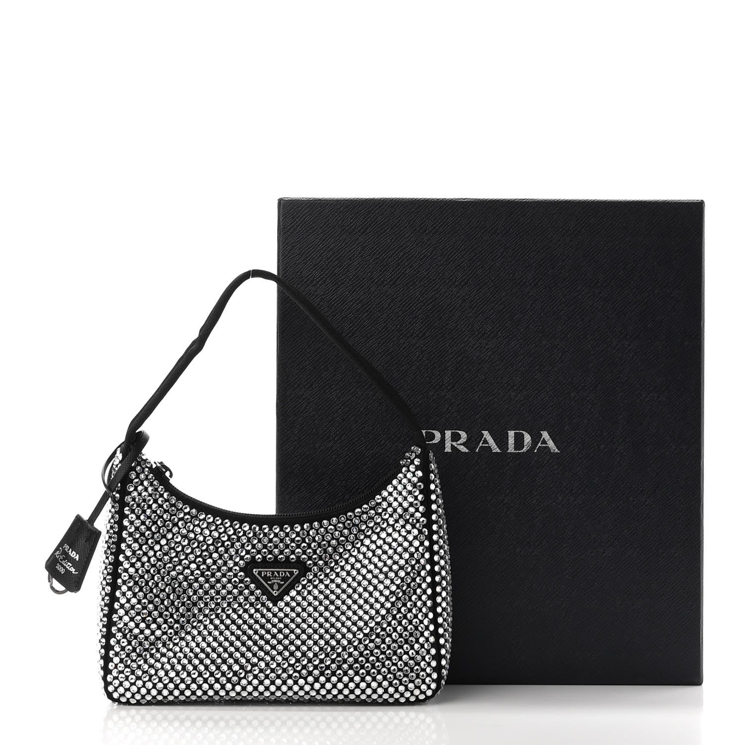 Prada Satin Crystal Mini Re-Edition 2000 Bag Cristal 10 of 10