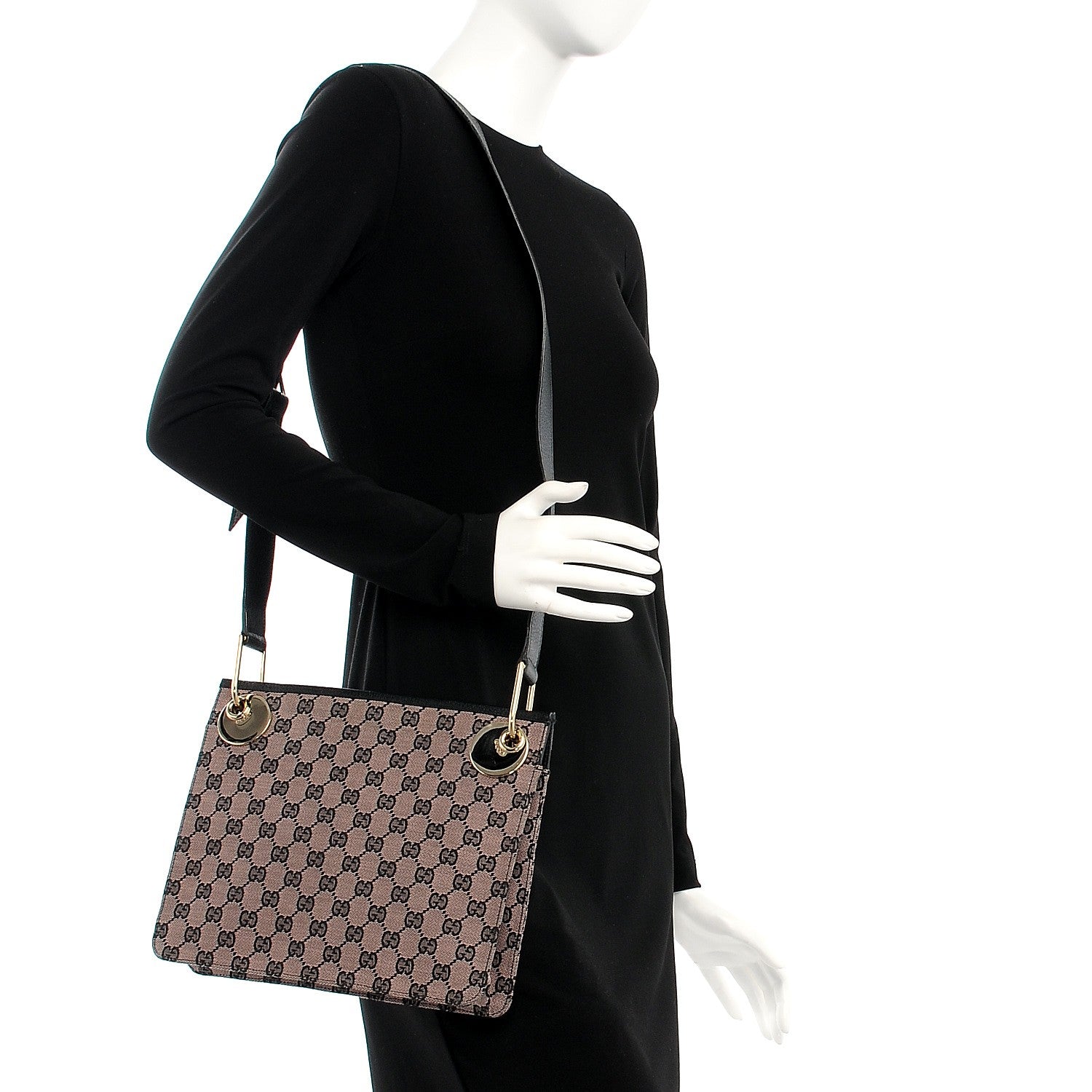 Gucci Monogram Eclipse Messenger Bag Black 2 of 7